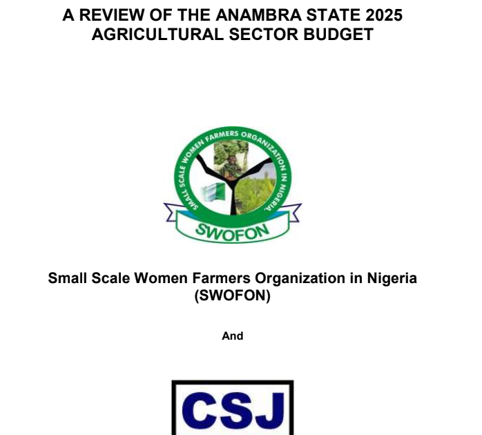 REVIEW OF ANAMBRA STATE 2025 AGRICULTURE BUDGET